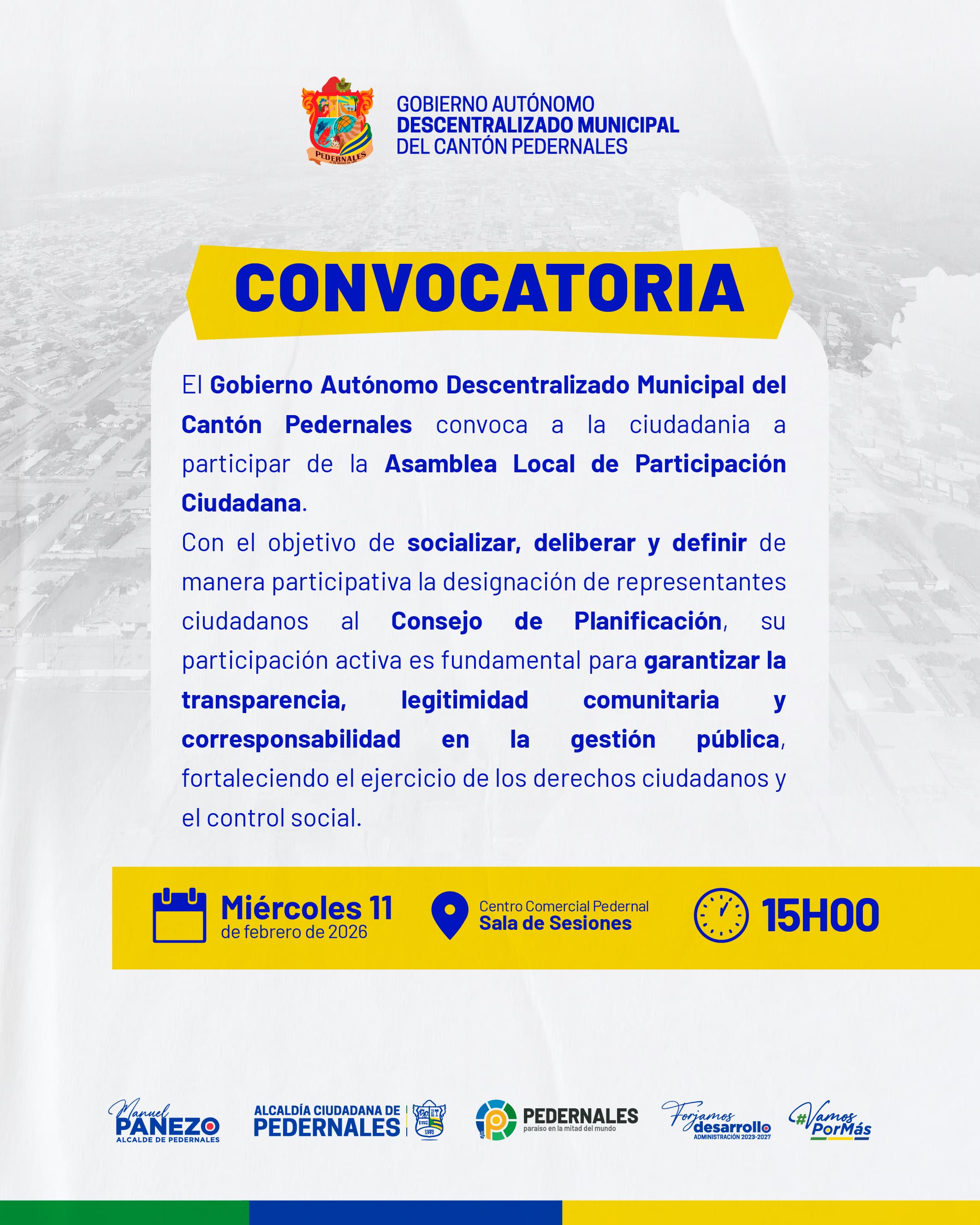 Convocatoria 1 Asamblea Local de Participación Ciudadana